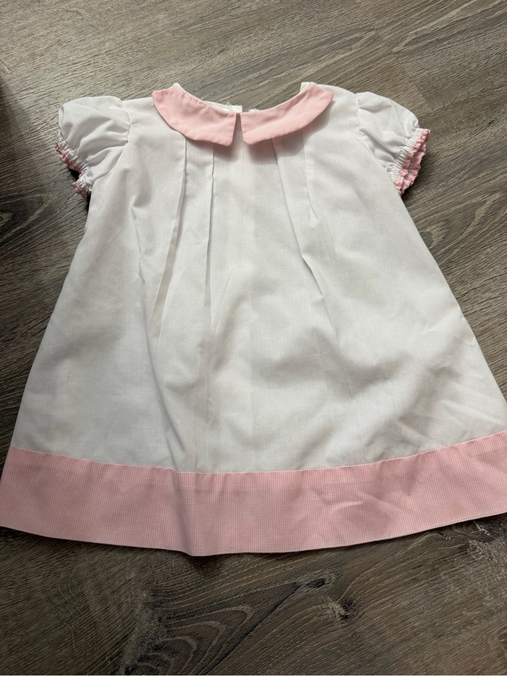 Classic White and Pink Peter Pan Collar Kids Dress